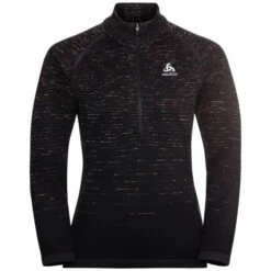 ODLO BLACKCOMB MIDLAYER 1/2 ZIP W BLACK - SPACE DYE 22