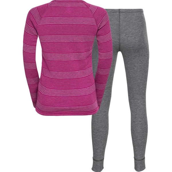 ODLO ACTIVE WARM ECO SET LONG KIDS ODLO STEEL GREY MELANGE/FESTIVAL FUCHSIA 23 - Image 2