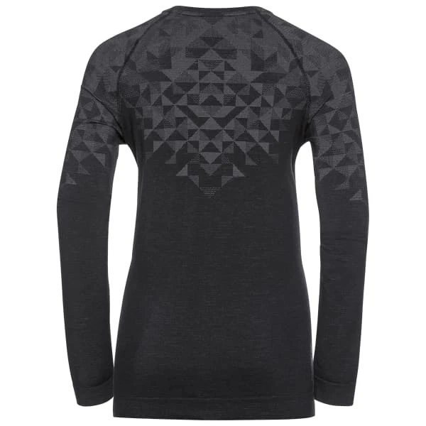 ODLO BL TOP CREW NECK L/S KINSHIP PW 200 W BLACK MELANGE 23 - Image 2