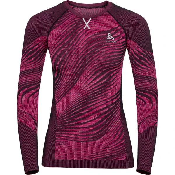 ODLO BLACKCOMB ECO BL TOP CREW NECK L/S W FESTIVAL FUCHSIA/SPACE DYE 23