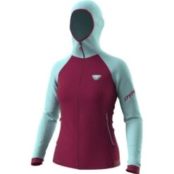 DYNAFIT SPEED POLARTEC HOODED JKT W MARINE BLUE BEET RED 23