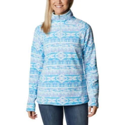 COLUMBIA GLACIAL IV PRINT 1/2 ZIP SERENITY 80S ST 23