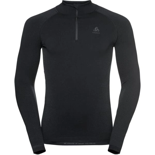 ODLO PERFORMANCE WARM ECO BL TOP TURTLE NECK L/S HALF ZIP BLK/NEW ODLO GRAPH GREY 23