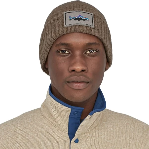 PATAGONIA BRODEO BEANIE FITZ ROY TROUT PATCH ASH TAN 23 - Image 2