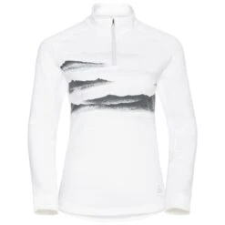 ODLO BERRA GRAPHIC MIDLAYER 1/2 ZIP W WHITE 23