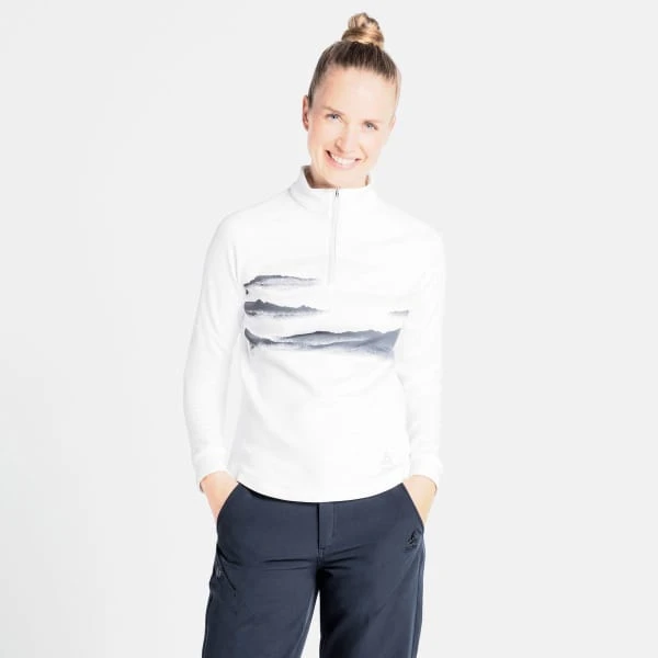 ODLO BERRA GRAPHIC MIDLAYER 1/2 ZIP W WHITE 23 - Image 3