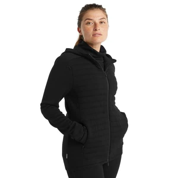 ICEBREAKER W ZONEKNIT LS ZIP HOODIE BLACK 23 - Image 2